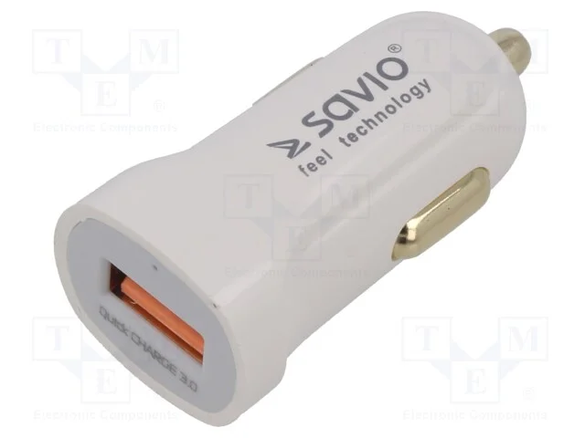 Alimentador de autom&oacute;vel, Tomada USB A, branca, U.