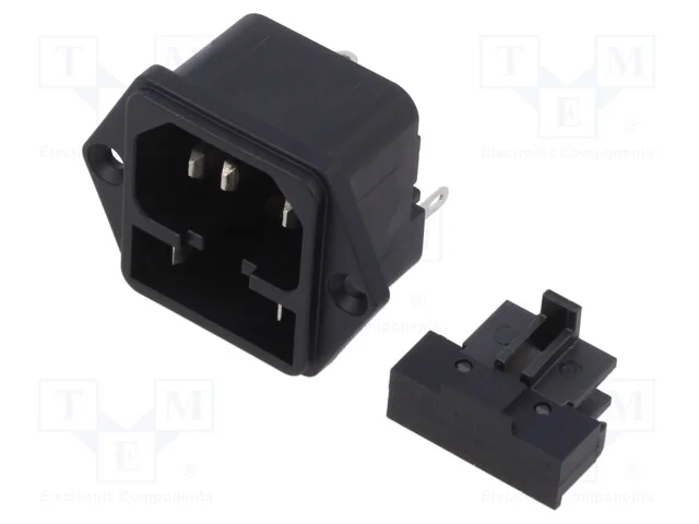 Conector: de alimenta&ccedil;&atilde;o, tomada, macho, 10A, 250.