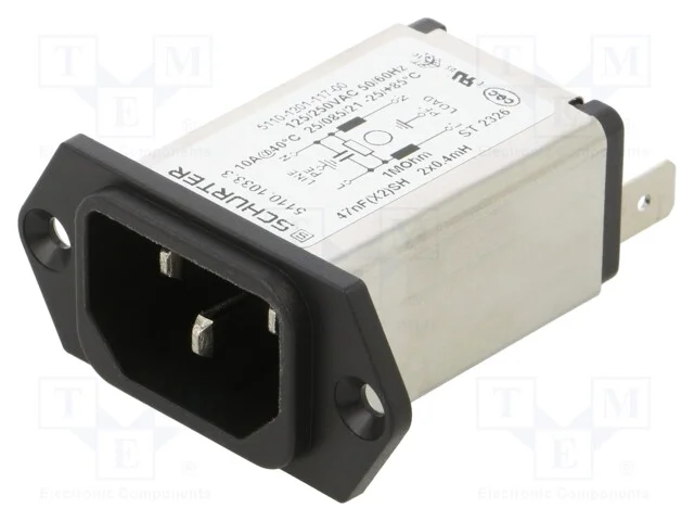 Conector: de alimenta&ccedil;&atilde;o, tomada, macho, 10A, 250.