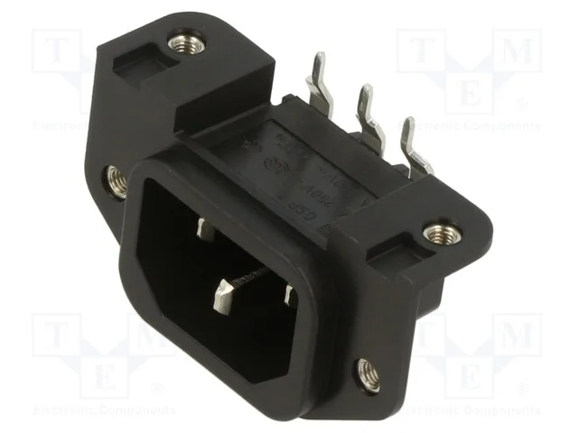 Conector: de alimenta&ccedil;&atilde;o, tomada, macho, 10A, 250.