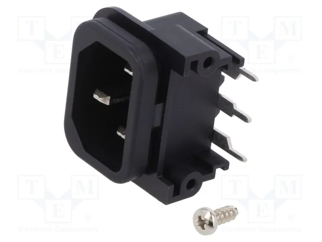 Conector: de alimenta&ccedil;&atilde;o, tomada, macho, 10A, 250.