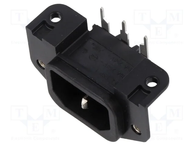 Conector: de alimenta&ccedil;&atilde;o, tomada, macho, 10A, 250.