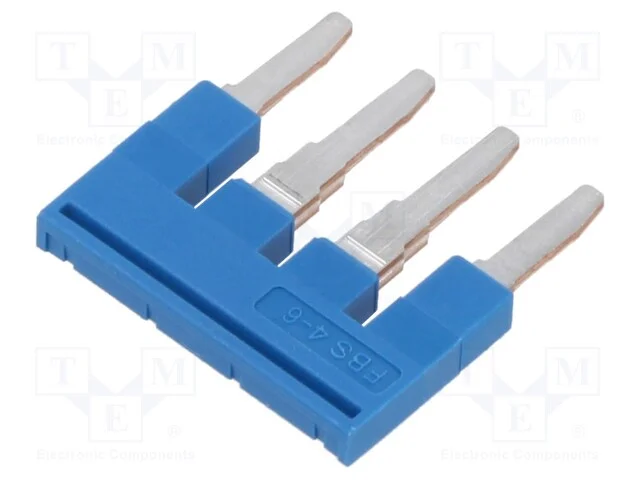 Ponte de pino, faixas: 4, azul, Larg: 6mm, UL94V-0