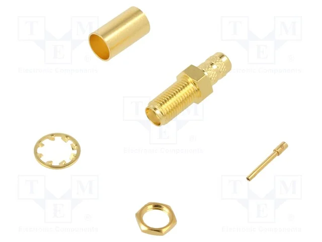 Tomada, Sma, F&ecirc;mea, Simples, 50o, Solda,Cerrar, Ptfe, Dourado