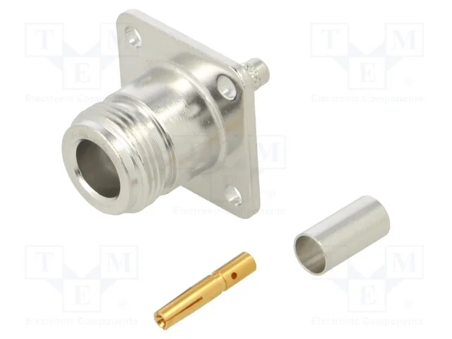 Tomada, N, f&ecirc;mea, simples, 50O, cerrar, PTFE, dou.
