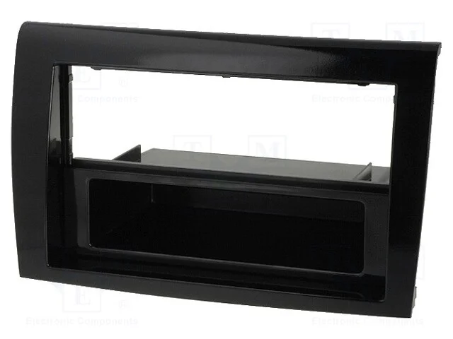 Moldura do r&aacute;dio, Fiat, 2 DIN, preto brilhante