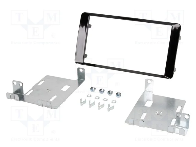 Moldura do r&aacute;dio, Mitsubishi, 2 DIN, preto brilha.