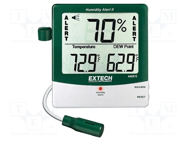 Termohigr&oacute;metro, Lcd, -10&divide;60c, 10&divide;99%Rh, Exat: +1c, 0,1c