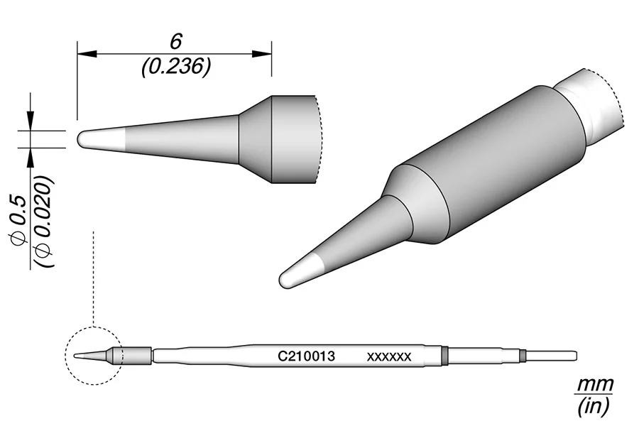 Conical Cartridge &Oslash; 0.5