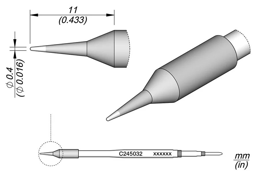 Conical Cartridge &Oslash; 0.4
