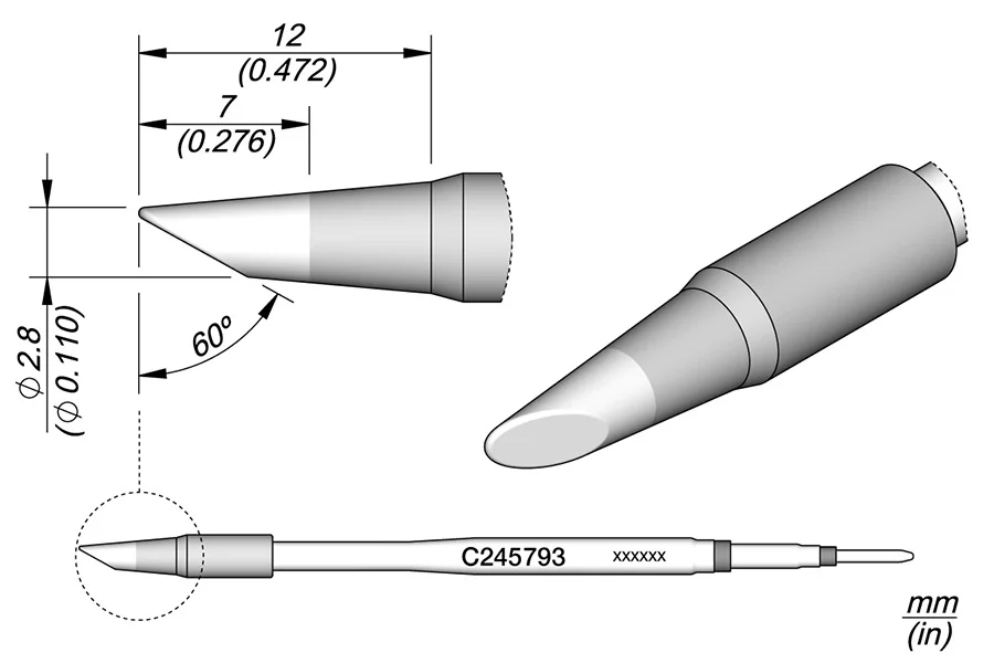 Bevel Cartridge &Oslash; 2.8