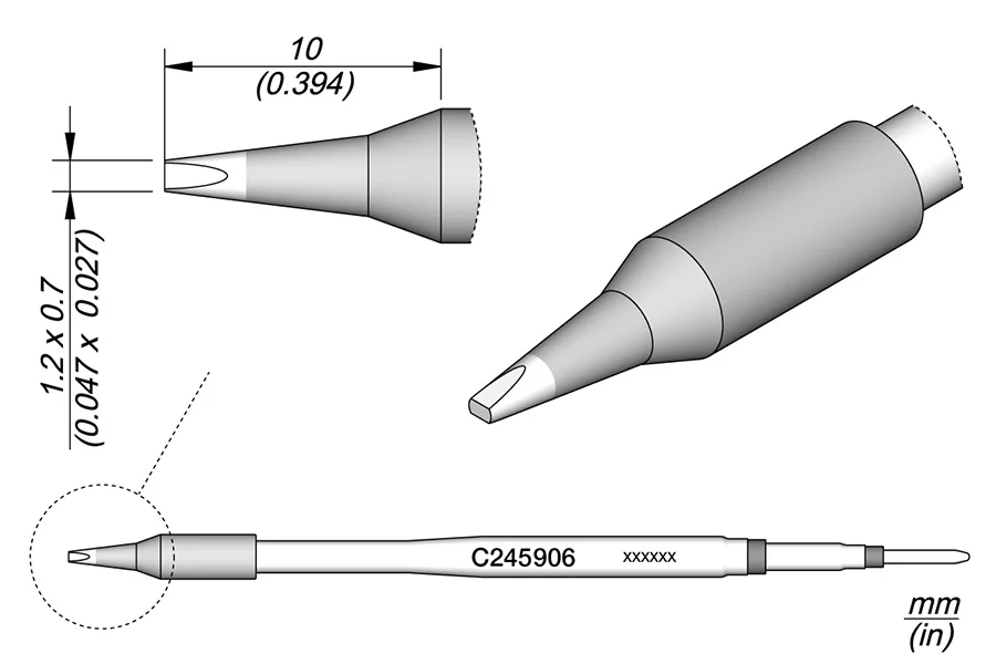 Ponta; pe&ccedil;as de aparafusar; 1,2x0,7mm; longlife