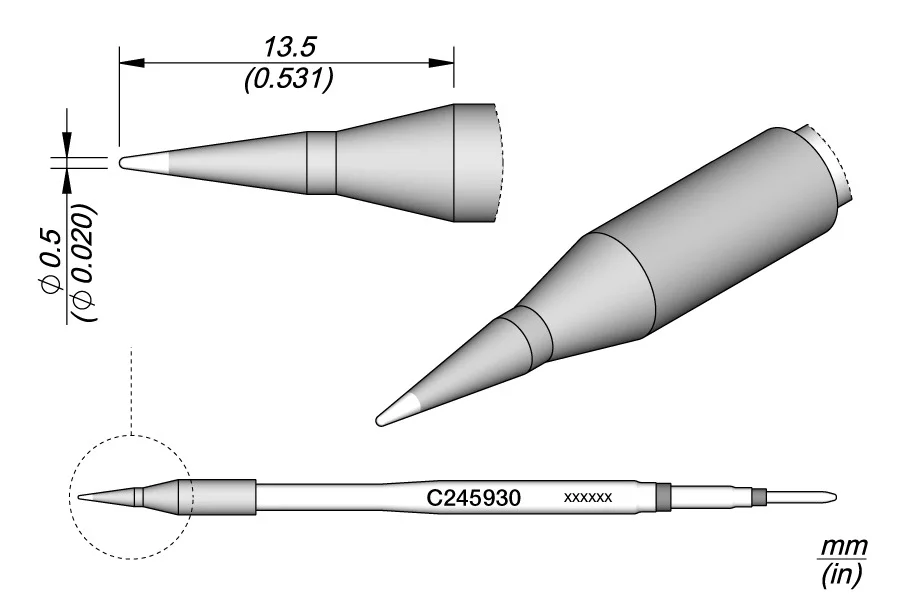Conical Cartridge &Oslash; 0.5