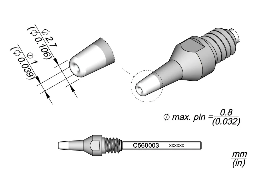 Through-Hole Desoldering Tip &Oslash; 1