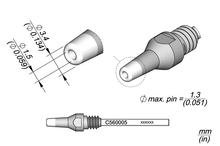 Through-Hole Desoldering Tip &Oslash; 1.5