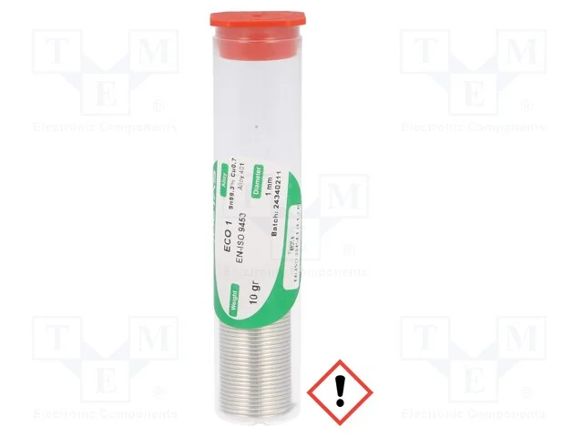 Arame de Solda, Sn99,3cu0,7, 1mm, 10g, Sem Chumbo, Frasco, 220c