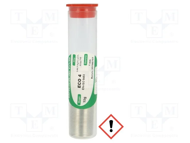 Arame de Solda, Sn96,5ag3cu0,5, 1mm, 10g, Sem Chumbo, Bobina