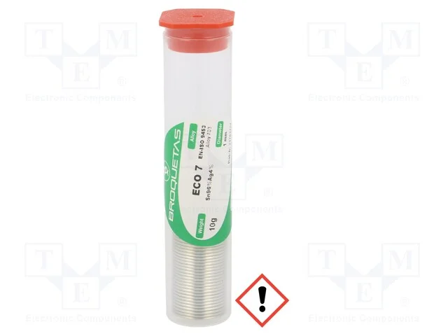 Arame de solda, Sn96Ag4, 1mm, 10g, sem chumbo, fr.