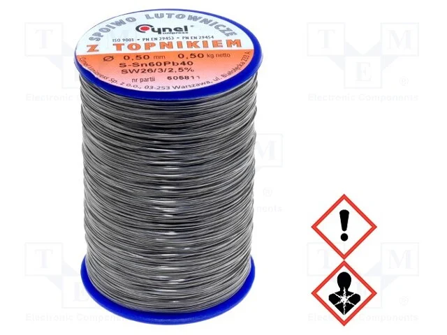 Arame de Solda, Sn60pb40, 0,5mm, 0,5kg, com Chumbo, Bobina, 190c