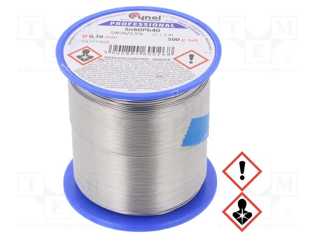 Arame de Solda, Sn60pb40, 0,7mm, 0,5kg, com Chumbo, Bobina, 190c