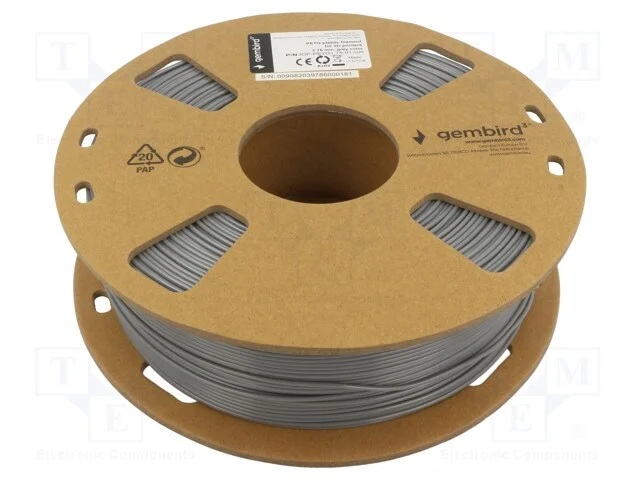 Filamento: Pet-G, 1,75mm, Cinzenta, 220&divide;260c, 1kg
