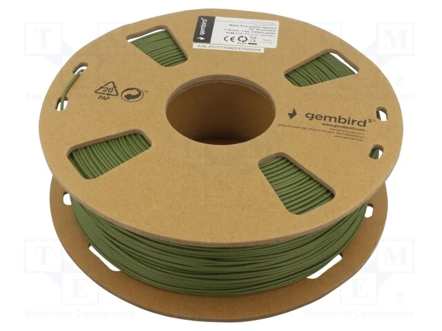 Filamento: Pla-Matt, 1,75mm, Military Green, 190&divide;220c, 1kg