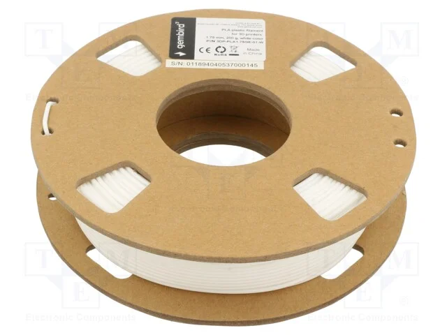 Filamento: Pla, 1,75mm, Branca, 190&divide;220c, 200g