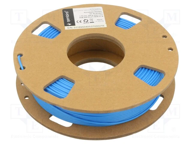 Filamento: PLA, 1,75mm, azul, 190&divide;220C, 200g