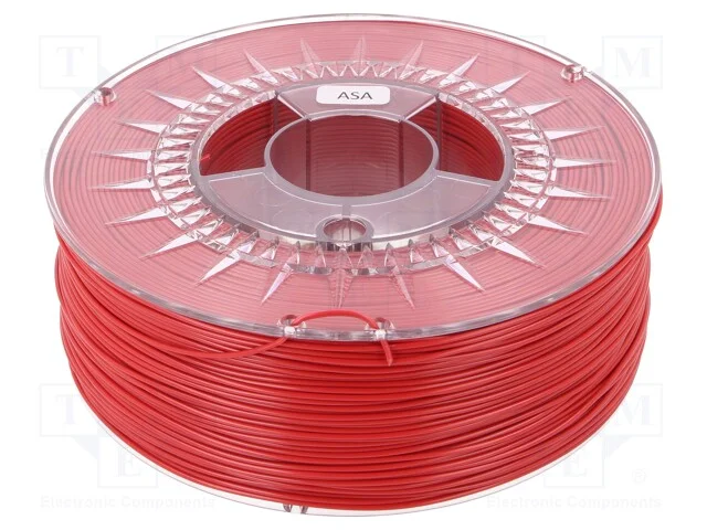 Filamento: ASA, : 1,75mm, vermelho, 230&divide;240C, 1kg.