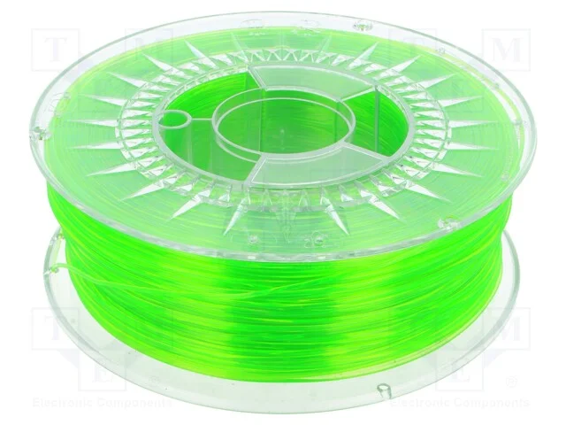 Filamento: PET-G, : 1,75mm, transparente,verde (c.