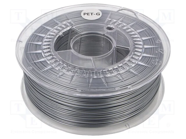 Filamento: PET-G, : 1,75mm, prateado, 220&divide;250C, 1.