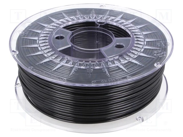 Filamento: Pet-G, : 2,85mm, Preta, 220&divide;250c, 1kg