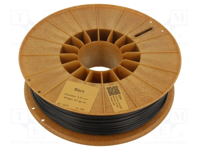 Filamento: Asa, 1,75mm, Preta, 220&divide;250c, 700g