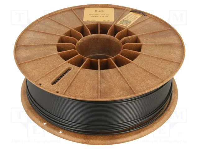 Filamento: PLA, 1,75mm, preta, 185&divide;225C, 1kg