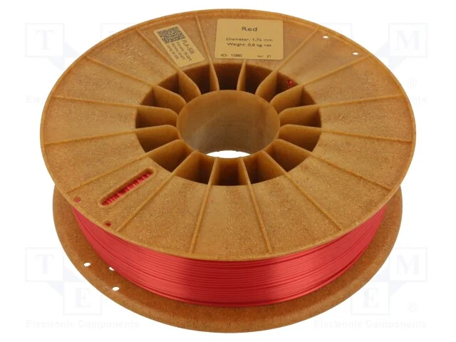 Filamento: PLA SILK, 1,75mm, vermelho, 195&divide;225C, .