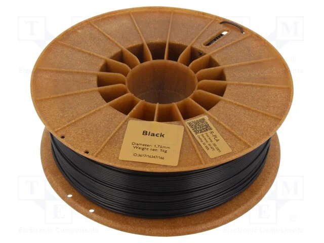 Filamento: R-Pla, 1,75mm, Preta, 200&divide;230c, 1kg