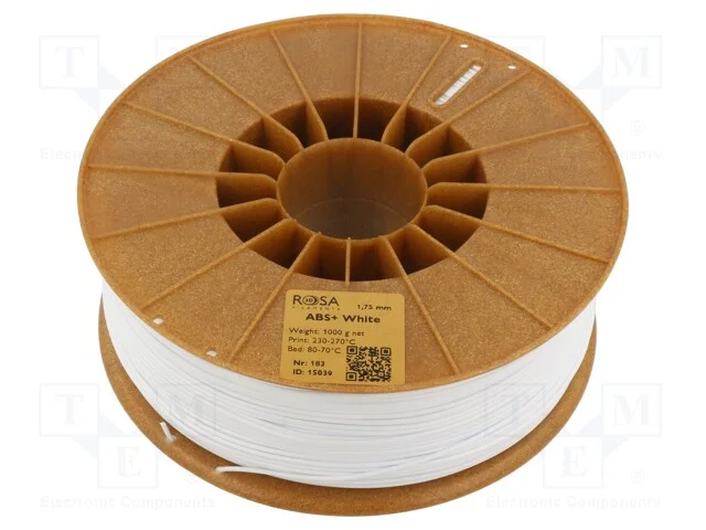 Filamento: Abs+, 1,75mm, Branca, 230&divide;270c, 1kg