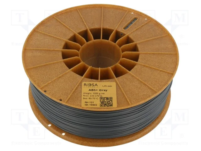 Filamento: Abs+, 1,75mm, Cinzenta, 230&divide;270c, 1kg