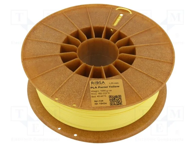 Filamento: Pla Pastle, 1,75mm, Amarelo, 185&divide;225c, 1kg