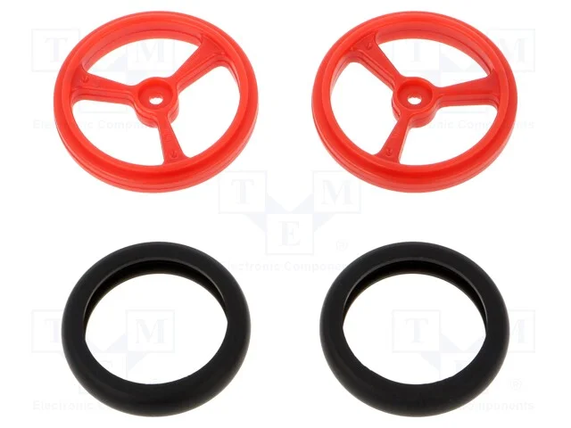 Roda, vermelho, Eixo: serrilhada, por encaixe,ros.