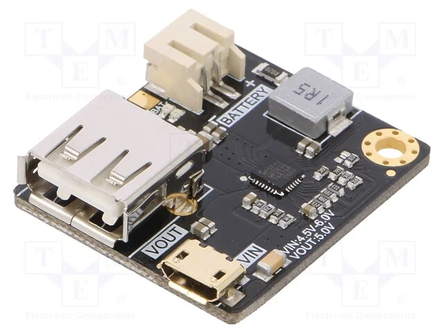 M&oacute;dulo: Carregador Li-Po/Li-Ion, 4,5&divide;6vdc, 5v, Usai: 5vdc