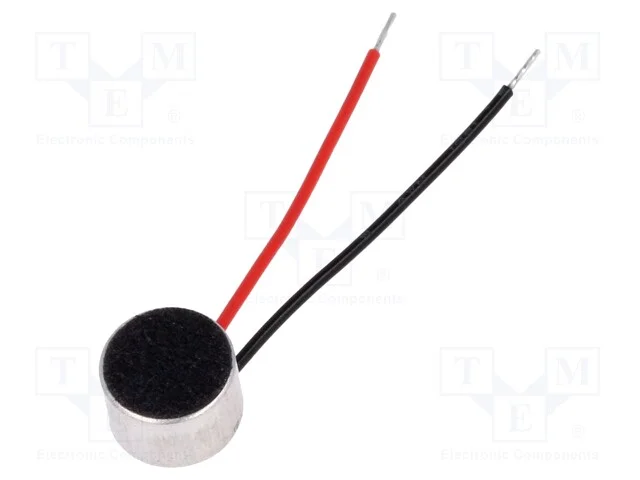 Microfone, Dim.Ext: 9,7x6,5mm, 2,2ko, 0,5ma, 1&divide;10v, 50&divide;16000hz