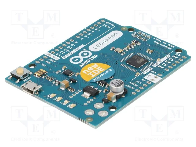 Arduino, ICSP,USB B micro,alimentadores, ATMEGA32.