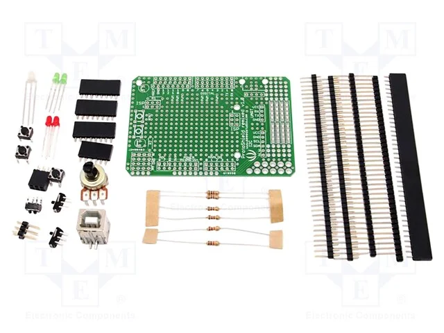 Placa prot&oacute;tipo e kit de componentes