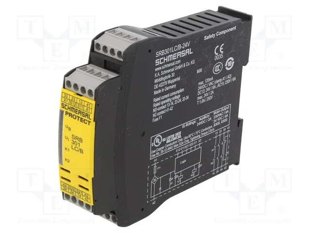 M&oacute;dulo: rel&eacute; de seguran&ccedil;a, SRB 301LC, 24VAC, 24VD.