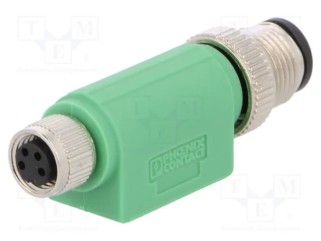 Adaptador; PIN: 4; M12 macho reto,M8 f&ecirc;mea simples; simples; 4A