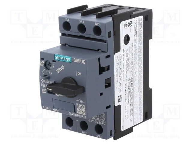 Disjuntor de motor, 0,37kW, 220&divide;690VAC, para tril.
