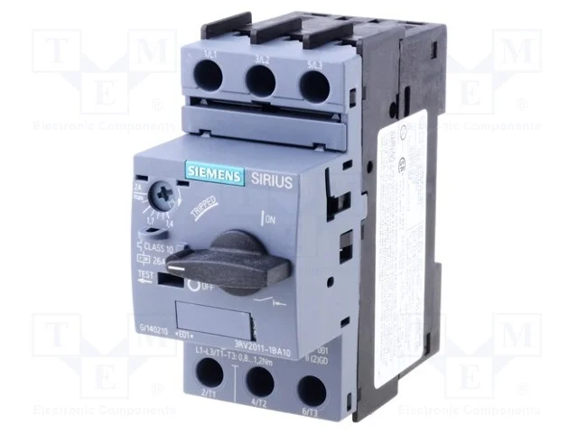 Disjuntor de motor, 0,75kW, 220&divide;690VAC, para tril.
