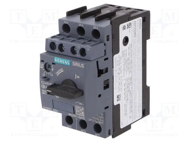 Disjuntor de Motor, 1,1kw, No + Nc, 220&divide;690vac, para Trilho Din