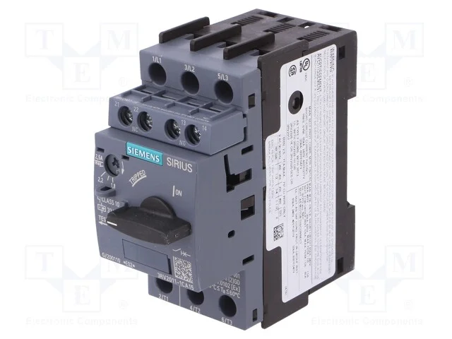 Disjuntor de Motor, 0,75kw, No + Nc, 220&divide;690vac, para Trilho Din